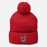 2 Down Baseball Logo Pom-Pom Beanie